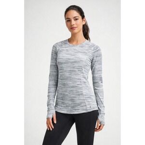 Lululemon Women's Long Sleeve Athletic Top Size 4 Gray Space Dye Thumbholes